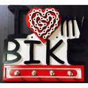 Ver imagem 1 de Porta Chaves I Love My Bike Em Mdf Tamanho 20 X 18 Cm