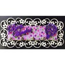Ver imagem 1 de Porta Chaves Bem Vindos Roxo Em Mdf Tamanho 25,5 X 12,5 Cm
