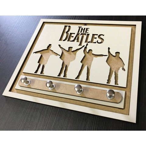 Porta Chaves Beatles Em Mdf Tamanho 19 X 13,5 Cm