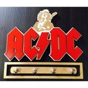 Ver imagem 2 de Porta Chaves Banda Acdc Em Mdf Tamanho 18,5 X 17 Cm