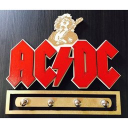 Porta Chaves Banda Acdc Em Mdf Tamanho 18,5 X 17 Cm - 2