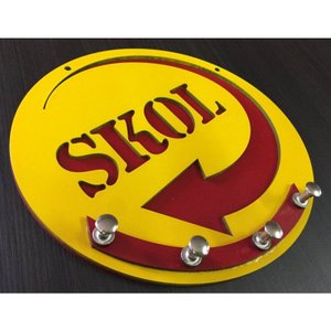 Porta Chaves Skol Em Mdf Tamanho 19,5 X 18 Cm