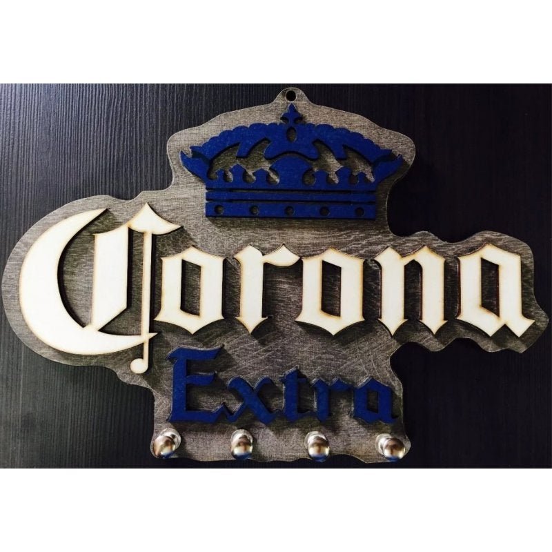 Porta Chaves Corona Extra 2 Em Mdf Tamanho 25 X 17,5 Cm
