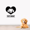 Adesivo de Parede Logo Pet Shop Preto - 1