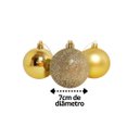 Ver imagem 5 de Conjunto 6 Bolas de Natal Dourada Tradicional Misto Glitter, Brilho e Fosca 6cm Prime