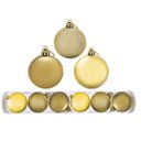 Ver imagem 1 de Conjunto 6 Bolas de Natal Dourada Tradicional Misto Glitter, Brilho e Fosca 6cm Prime