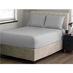 Jogo de Cama S Ponto Palito Queen 3 Pçs 180 Fios Prata Sonhare - 1