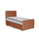 Ver imagem 1 de Cama com Cabeceira Solteirão Viúva Estofada Uvaia 120cm Suede:terracota