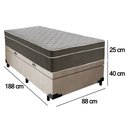 Ver imagem 4 de Cama Box Baú Suede Solteiro + Colchão Sereneprime Molas Ensacadas 88x188x69 Bege