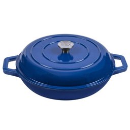 Panela Buffet de Ferro Fundido Esmaltada - Stex Cookware - 3,2 litros - Azul - Masterchef - 1 Panela Buffet de Ferro Fundido Esmaltada - Stex Cookware - 3,2 litros - Azul - Masterchef - 1