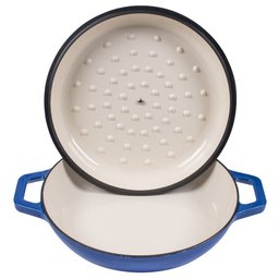 Panela Buffet de Ferro Fundido Esmaltada - Stex Cookware - 3,2 litros - Azul - Masterchef - 5 Panela Buffet de Ferro Fundido Esmaltada - Stex Cookware - 3,2 litros - Azul - Masterchef - 5