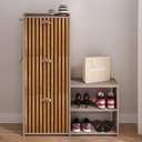 Ver imagem 3 de Sapateira Vertical 3 Gavetas Banco Prateleira Sapatos Gancho Bolsa Hall Entrada Quarto Fendi/ripado