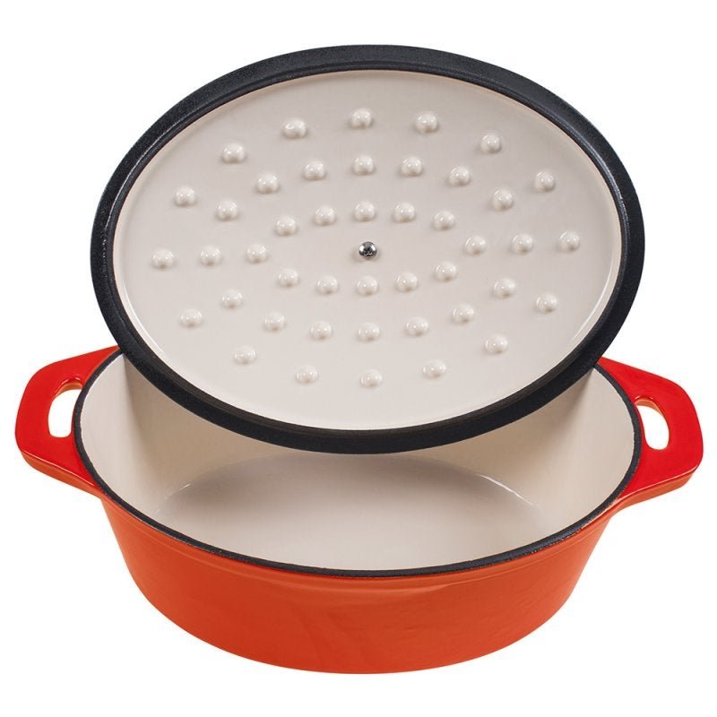 Panela Oval de Ferro Fundido Esmaltada - Stex Cookware - 4,0 litros - Laranja - Masterchef - 5