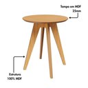 Ver imagem 4 de Mesa de Canto Redonda 60 cm X 65 cm Retrô Sala e Quarto 100% MDF Dalla Costa Cor:Carvalho Rosé