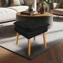 Ver imagem 1 de Puff Decorativo Opala Suede Preto Pés Palito Dal Poz Estofados