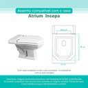 Ver imagem 3 de Assento Sanitário Tampa de Vaso Branco Mdf Laqueado Atrium para Bacia Incepa