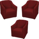 Ver imagem 1 de Kit 3 Poltronas Decorativas Para Sala De Espera Recepção Escritório Consultório Suede