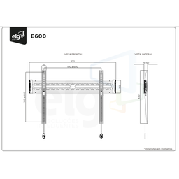 Suporte para Tv Fixo de Parede Articulado de 32' a 75' Elg E600 Ultra Slim - 4