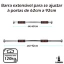 Ver imagem 4 de Barra Fixa Porta para Exercício Flexão Crossfit Treino Musculação Ajustável Porta 62 a 92 cm Lorben