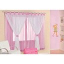 Ver imagem 1 de Cortina Juvenil 2,00 x 1,70 Para Quarto Infantil Em Tecido Voal