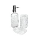 Ver imagem 1 de Trio Organizador Banheiro Lavabo em Vidro Kit Luxo