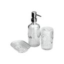 Ver imagem 2 de Trio Organizador Banheiro Lavabo em Vidro Kit Luxo