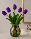 Ver imagem 1 de Kit 5 Tulipas Roxo Artificiais Flores Decorativas Realistas para Decoração
