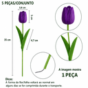 Ver imagem 3 de Kit 5 Tulipas Roxo Artificiais Flores Decorativas Realistas para Decoração