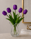 Ver imagem 2 de Kit 5 Tulipas Roxo Artificiais Flores Decorativas Realistas para Decoração