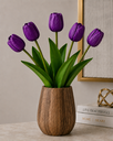 Ver imagem 4 de Kit 5 Tulipas Roxo Artificiais Flores Decorativas Realistas para Decoração