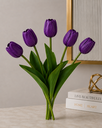 Ver imagem 5 de Kit 5 Tulipas Roxo Artificiais Flores Decorativas Realistas para Decoração