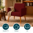 Ver imagem 4 de Poltrona Nina Decorativa para Sala Recepção Manicure Consultório Suede