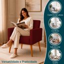 Ver imagem 5 de Poltrona Nina Decorativa para Sala Recepção Manicure Consultório Suede