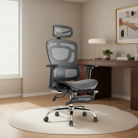 Cadeira de Escritório Ergonômica Bt07 Luvinco Malha Respirável C/ Suporte Lombar Adaptável até 200kg