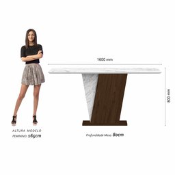 Mesa com 6 Cadeiras Qatar 1,60 Imb/carraro Bra/bege - Móveis Arapongas Imbuia/carraro Branco/bege - 2 Mesa com 6 Cadeiras Qatar 1,60 Imb/carraro Bra/bege - Móveis Arapongas Imbuia/carraro Branco/bege - 2