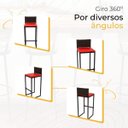 Ver imagem 5 de Kit 5 Bancos Quadrado Junco Argila para Bancada Alta Cozinha Área Gourmet Bistrô Piscina Bar