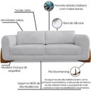 Ver imagem 3 de Sofa Jolie 3 Lugares 230cm Pes Boomerang Linho Boucle 3302 Ezz