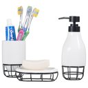 Ver imagem 1 de Kit Banheiro Lavabo Porta Sabonete Líquido / Aramado 082