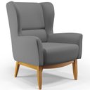 Ver imagem 3 de Kit Poltrona Decorativa Milena D02 com Puff Viseo Veludo Cinza B-317 - Lyam Decor