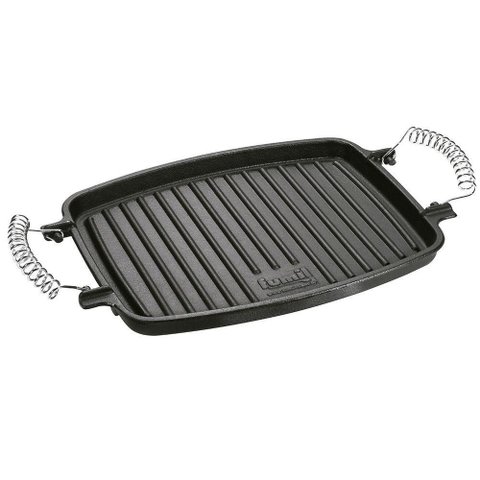 Chapa Grill Ferro Fundido com Alça Espiral - Panela Mineira