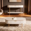 Ver imagem 3 de Aparador Beca e Mesa de Centro Giverny Orgânico Industrial D05 Off White - Lyam Decor