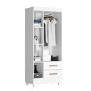 Ver imagem 3 de Roupeiro 3 Portas Lite 76cm 30463 com 2 Gavetas - Branco Móveis Leão
