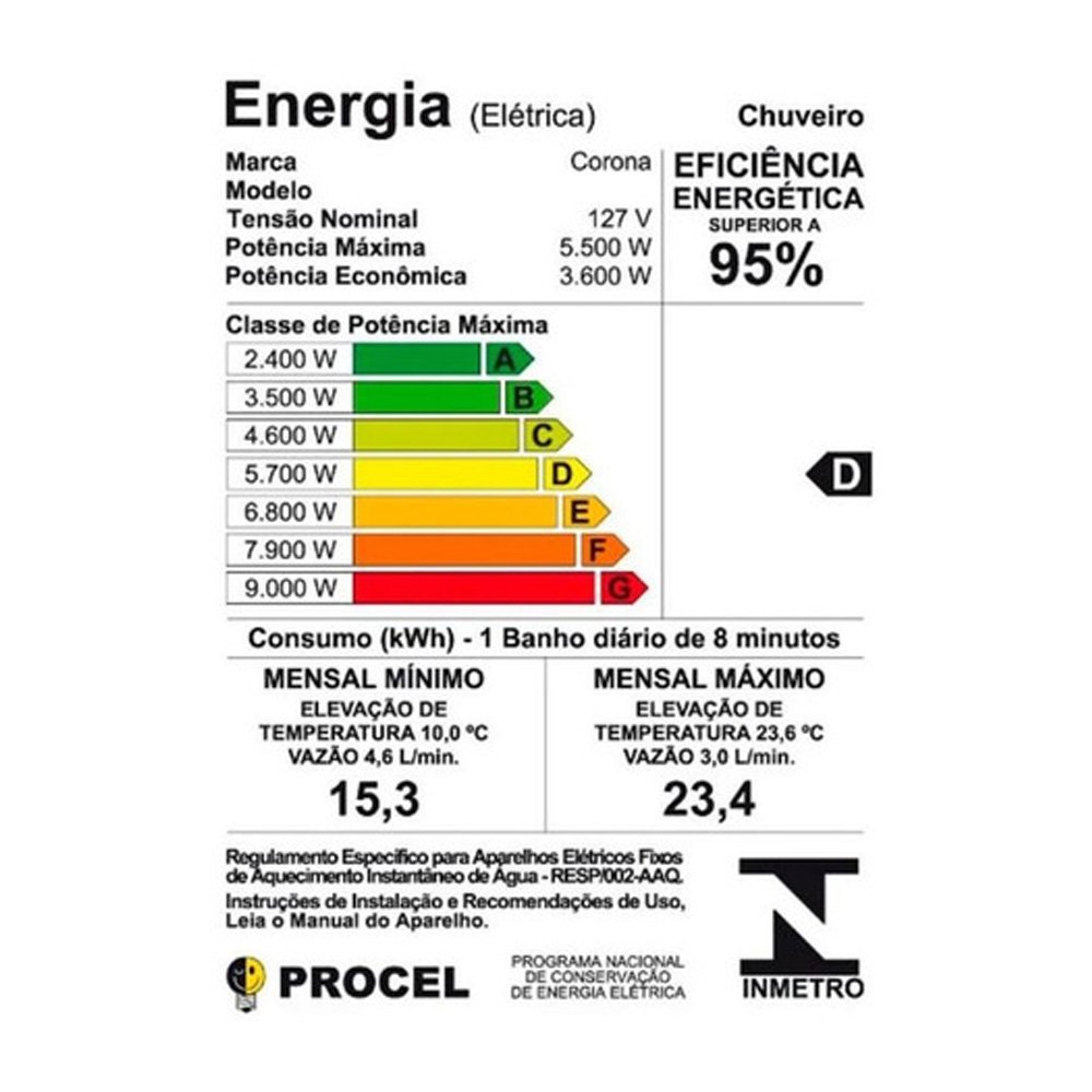 Chuveiro / Ducha Eletrônica Hydra ND, Branco – 127 Volts - 3