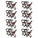 Ver imagem 1 de Kit 8 Jogos de Mesa Bistrô de Madeira com 2 Cadeiras Dobrável Ideal para Bar e Restaurante Imbuia