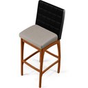 Ver mais imagens de Kit 03 Banquetas Altas Cozinha Sala de Jantar Fixa Mila B04 Couríssimo Preto Linho Bege - Lyam Decor