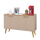 Ver imagem 5 de Aparador Buffet Kiev Cantinho Café 4 Portas Puxador Concha Prateleira Pés Retrô Sala Estar Cozinha -