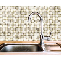 Papel De Parede Adesivo Pastilhas Cozinha Banheiro Lavável Bege Mesclado Autocolante 2,50x0,48mts - 2