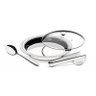 Travessa Funda Redonda Inox com Tampa de Vidro Pegador e Colher de Arroz Ciclo Tramontina - 1