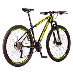 Bicicleta Aro 29 Spaceline Vega 27v Câmbios Importados Freio Hidráulico Preto e Amarelo Tam: 19 - 2