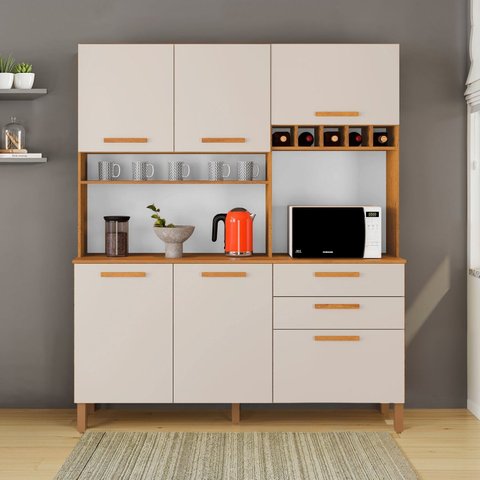 Armário de Cozinha 6 Portas 2 Gavetas 100% MDF Athenas Yescasa